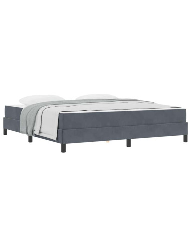 Letto a molle con materasso Grigio scuro 180 x 200 cm Tessuto