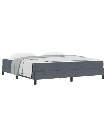 Letto a molle con materasso Grigio scuro 180 x 200 cm Tessuto