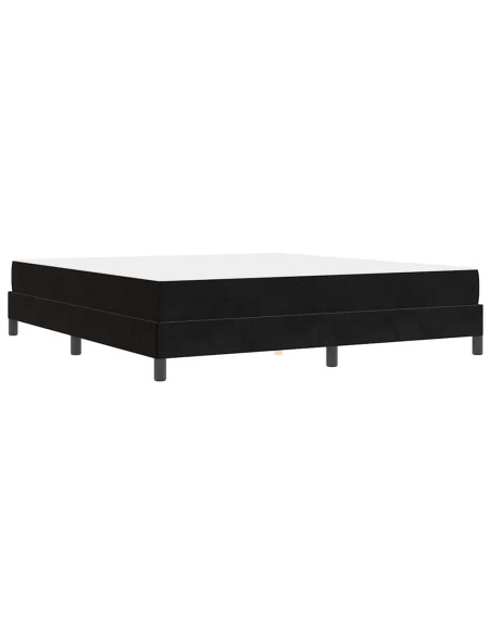 Letto box spring con materasso Nero 180 x 200 cm Velluto