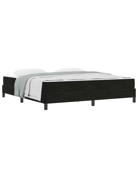Letto box spring con materasso Nero 180 x 200 cm Velluto