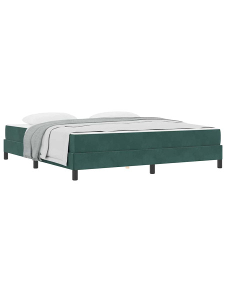 Letto a molle con materasso Verde Scuro 180 x 200 cm Tessuto