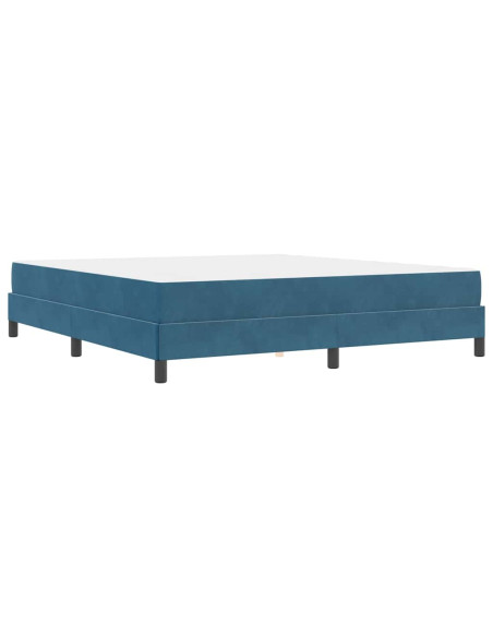 Letto box spring con materasso Blu Scuro 180 x 200 cm Velluto