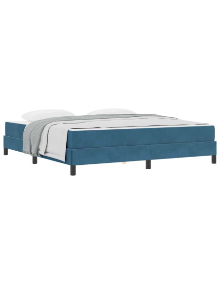 Letto box spring con materasso Blu Scuro 180 x 200 cm Velluto