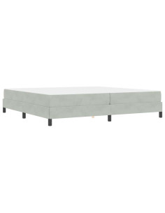 Letto a molle con materasso Grigio chiaro 200 x 200 cm Tessuto 2