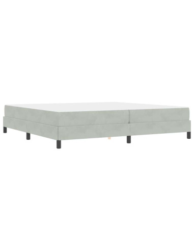 Letto a molle con materasso Grigio chiaro 200 x 200 cm Tessuto