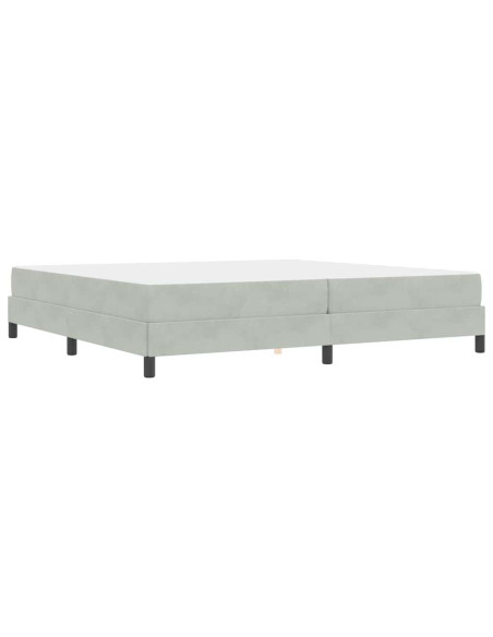Letto a molle con materasso Grigio chiaro 200 x 200 cm Tessuto