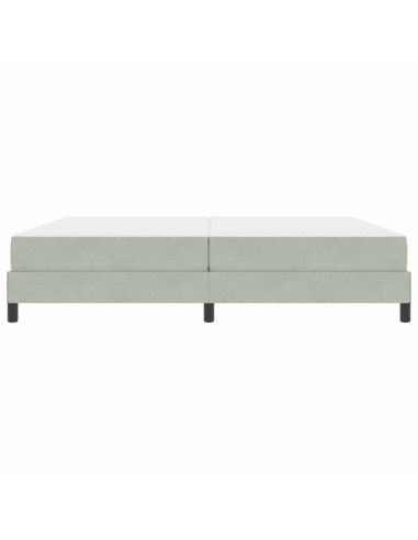 Letto a molle con materasso Grigio chiaro 200 x 200 cm Tessuto