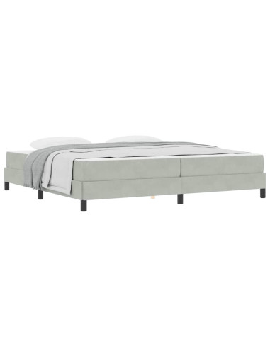 Letto a molle con materasso Grigio chiaro 200 x 200 cm Tessuto