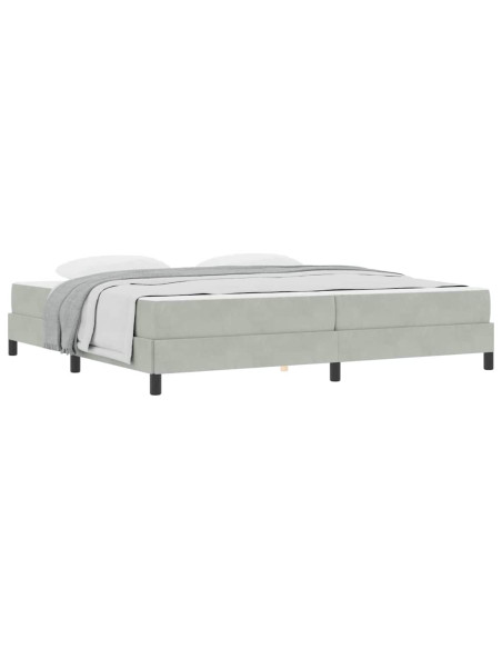 Letto a molle con materasso Grigio chiaro 200 x 200 cm Tessuto