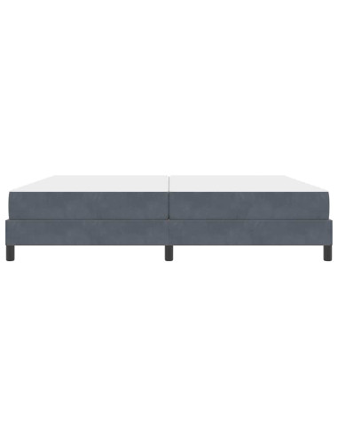 Letto a molle con materasso Grigio scuro 200 x 200 cm Tessuto