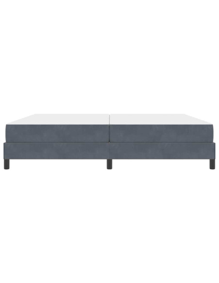Letto a molle con materasso Grigio scuro 200 x 200 cm Tessuto