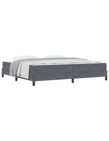 Letto a molle con materasso Grigio scuro 200 x 200 cm Tessuto