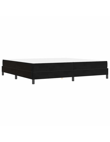 Letto box spring con materasso Nero 200 x 200 cm Velluto
