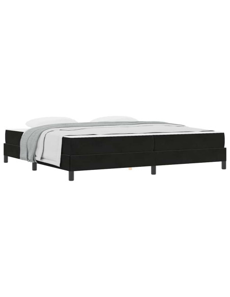 Letto box spring con materasso Nero 200 x 200 cm Velluto