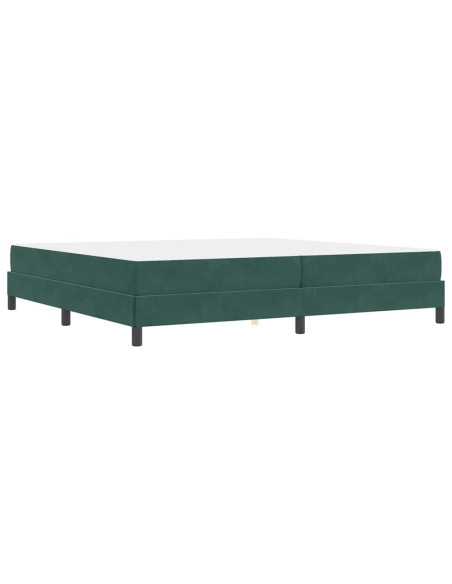 Letto a molle con materasso Verde Scuro 200 x 200 cm Tessuto