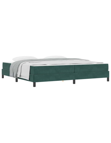 Letto a molle con materasso Verde Scuro 200 x 200 cm Tessuto