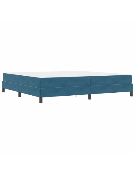 Letto box spring con materasso Blu Scuro 200 x 200 cm Velluto