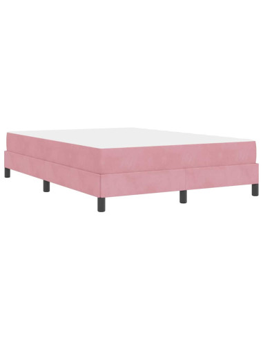Letto a molle con materasso Rosa 140 x 210 cm Tessuto
