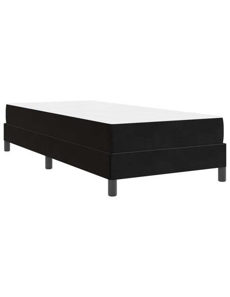 Letto a molle con materasso Nero 80 x 220 cm Tessuto