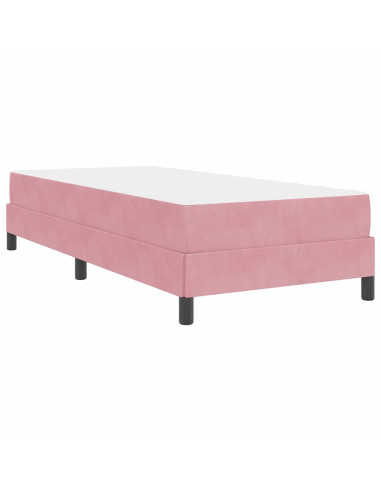Letto a molle con materasso Rosa 100 x 220 cm Tessuto