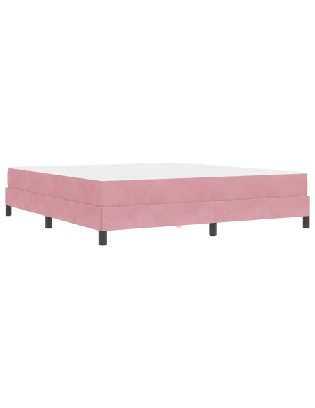 Letto box spring con materasso Rosa 180 x 220 cm Velluto