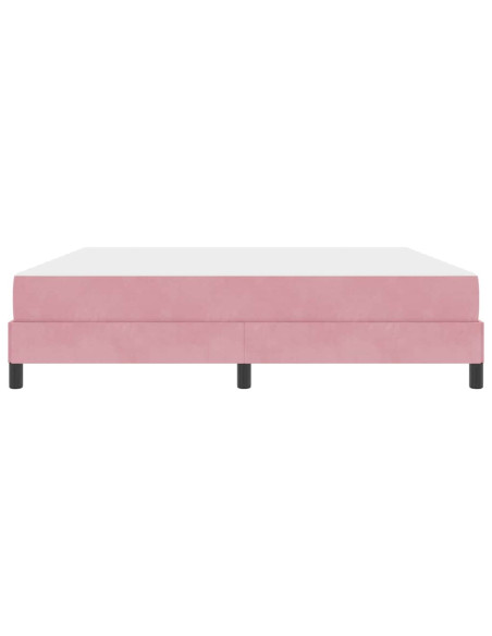 Letto box spring con materasso Rosa 180 x 220 cm Velluto