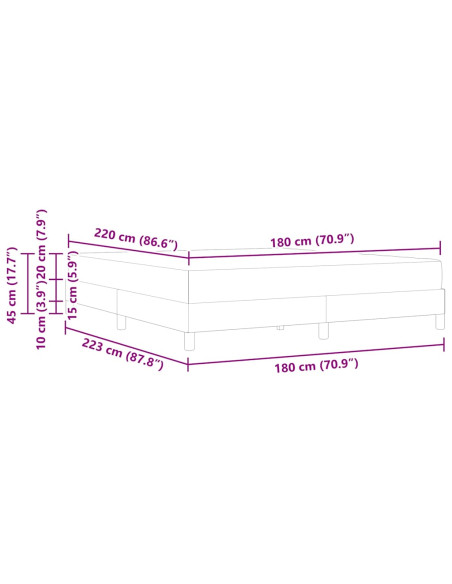 Letto box spring con materasso Rosa 180 x 220 cm Velluto