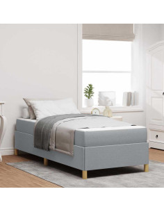 Struttura del letto Grigio chiaro 80 x 200 cm Tessuto 2