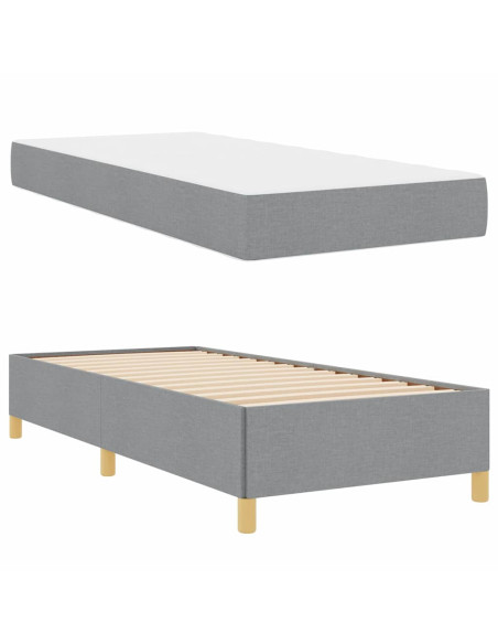 Struttura del letto Grigio chiaro 80 x 200 cm Tessuto