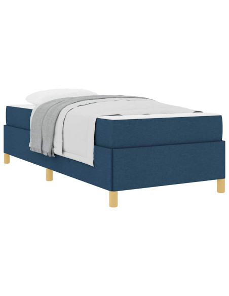 Struttura del letto con materasso Blu 90 x 190 cm Tessuto