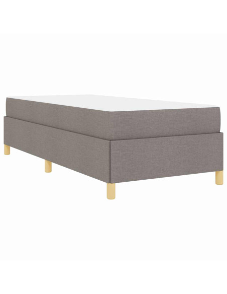 Letto a molle Altro Taupe e bianco 90 x 200 cm Tessuto