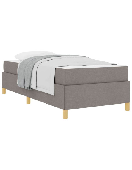 Letto a molle Altro Taupe e bianco 90 x 200 cm Tessuto