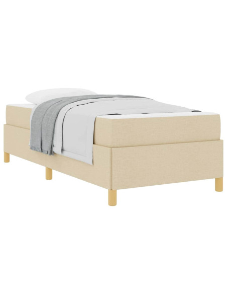Struttura del letto con materasso Crema 90 x 200 cm Tessuto