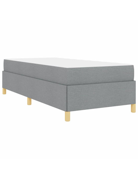 Letto a molle Altro Grigio chiaro e Bianco 100 x 200 cm Tessuto