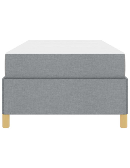 Letto a molle Altro Grigio chiaro e Bianco 100 x 200 cm Tessuto