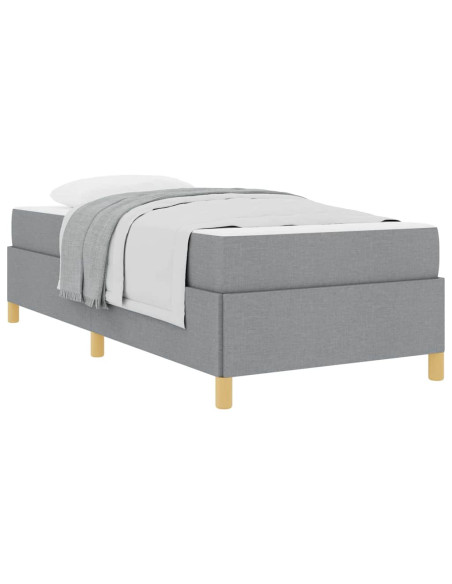 Letto a molle Altro Grigio chiaro e Bianco 100 x 200 cm Tessuto