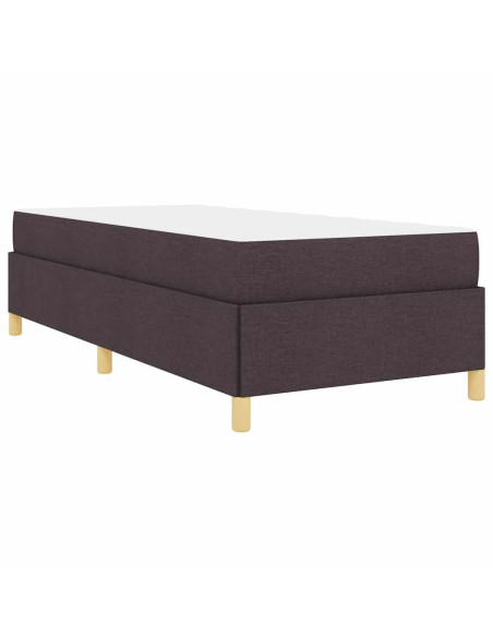 Letto a molle Altro Marrone scuro e Bianco 100 x 200 cm Tessuto