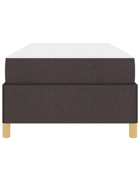 Letto a molle Altro Marrone scuro e Bianco 100 x 200 cm Tessuto
