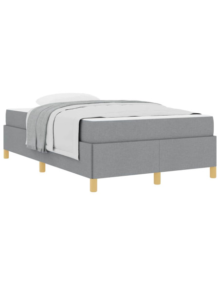 Letto a molle Altro Grigio chiaro e Bianco 120 x 190 cm Tessuto