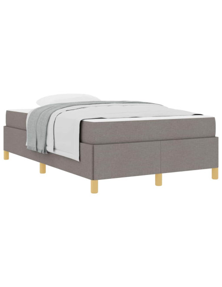 Letto a molle Altro Taupe e bianco 120 x 200 cm Tessuto