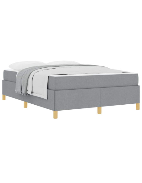 Struttura del letto Grigio chiaro 140 x 190 cm Tessuto