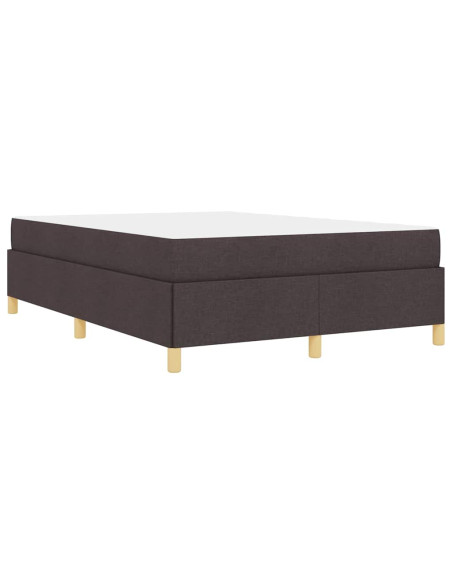 Letto a molle Altro Marrone scuro e Bianco 140 x 190 cm Tessuto