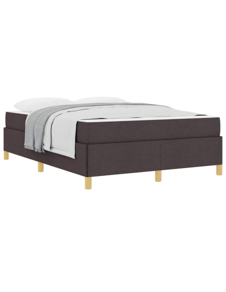Letto a molle Altro Marrone scuro e Bianco 140 x 190 cm Tessuto