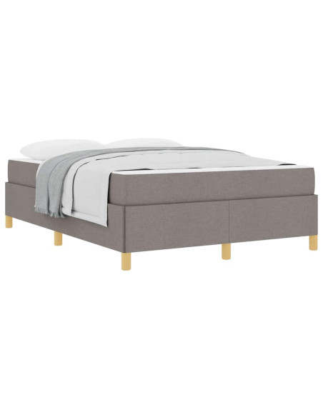 Letto a molle Altro Taupe e bianco 140 x 190 cm Tessuto