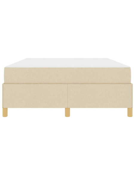 Letto a molle Altro Crema e Bianco 160 x 200 cm Tessuto