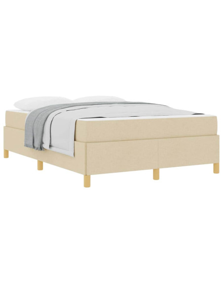 Letto a molle Altro Crema e Bianco 160 x 200 cm Tessuto