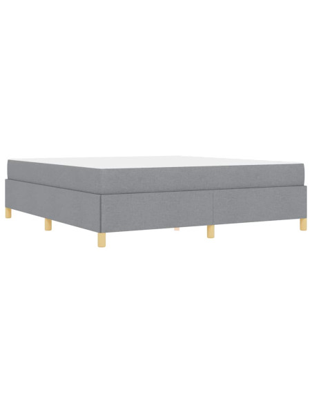 Letto a molle Altro Grigio chiaro e Bianco 180 x 200 cm Tessuto