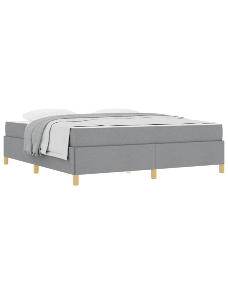 Letto a molle Altro Grigio chiaro e Bianco 180 x 200 cm Tessuto