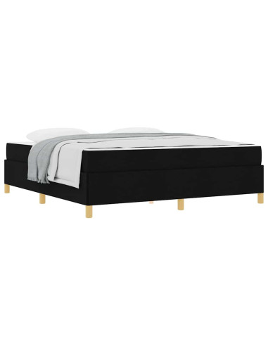 Struttura del letto con materasso Nero 180 x 200 cm Tessuto