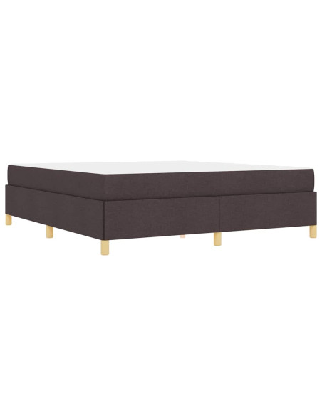 Letto a molle Altro Marrone scuro e Bianco 180 x 200 cm Tessuto
